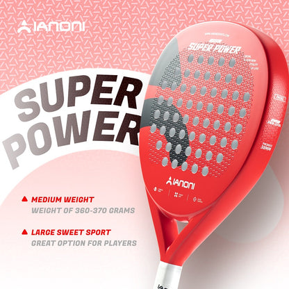 IANONI SUPER POWER Red Carbon fiber 3D Surface Padel Tennis Racket