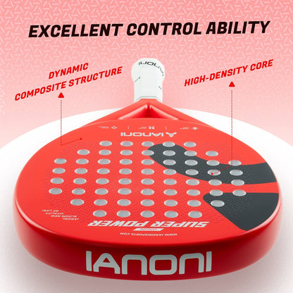 IANONI SUPER POWER Red Carbon fiber 3D Surface Padel Tennis Racket