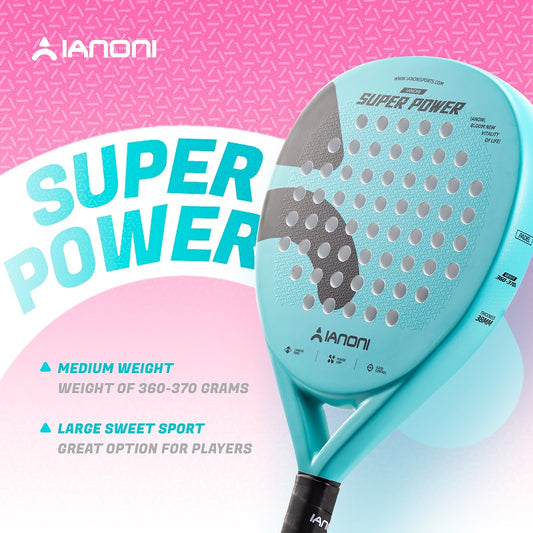 IANONI SUPER POWER Blue Carbon fiber 3D Surface Padel Racket