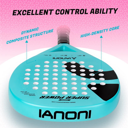 IANONI SUPER POWER Blue Carbon fiber 3D Surface Padel Racket