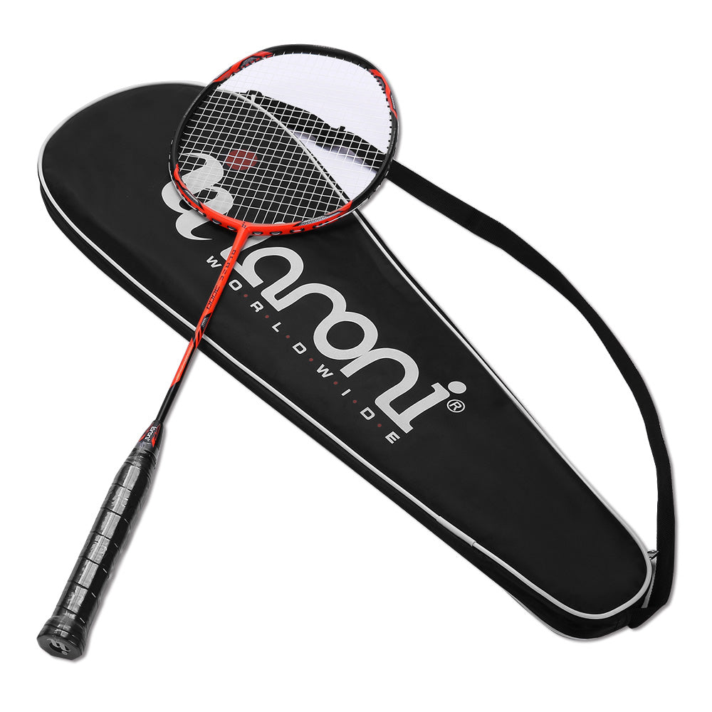 Premium Quality Carbon Fiber Badminton Set of 2 |Includes 2 Carbon Fiber Rackets,2 Overgrip,1 Carrying Bag