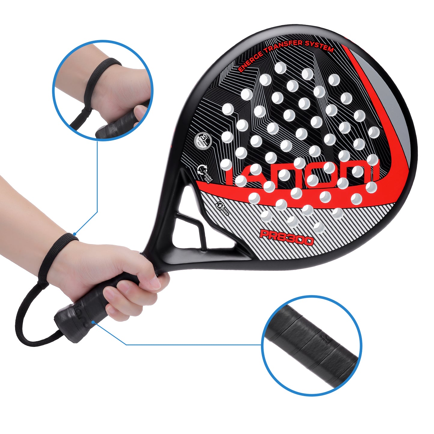 ianoni Paddle Tennis Racket Carbon Fiber Surface with EVA Memory Flex Foam Core POP Padle Racquts