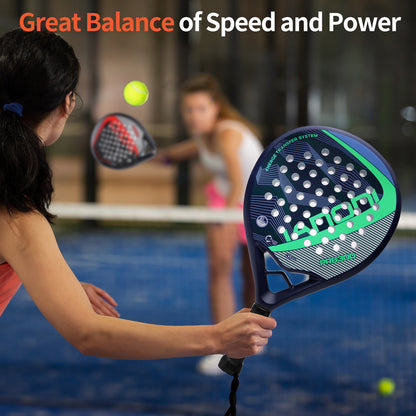 ianoni Paddle Tennis Racket Carbon Fiber Surface with EVA Memory Flex Foam Core POP Padle Racquts