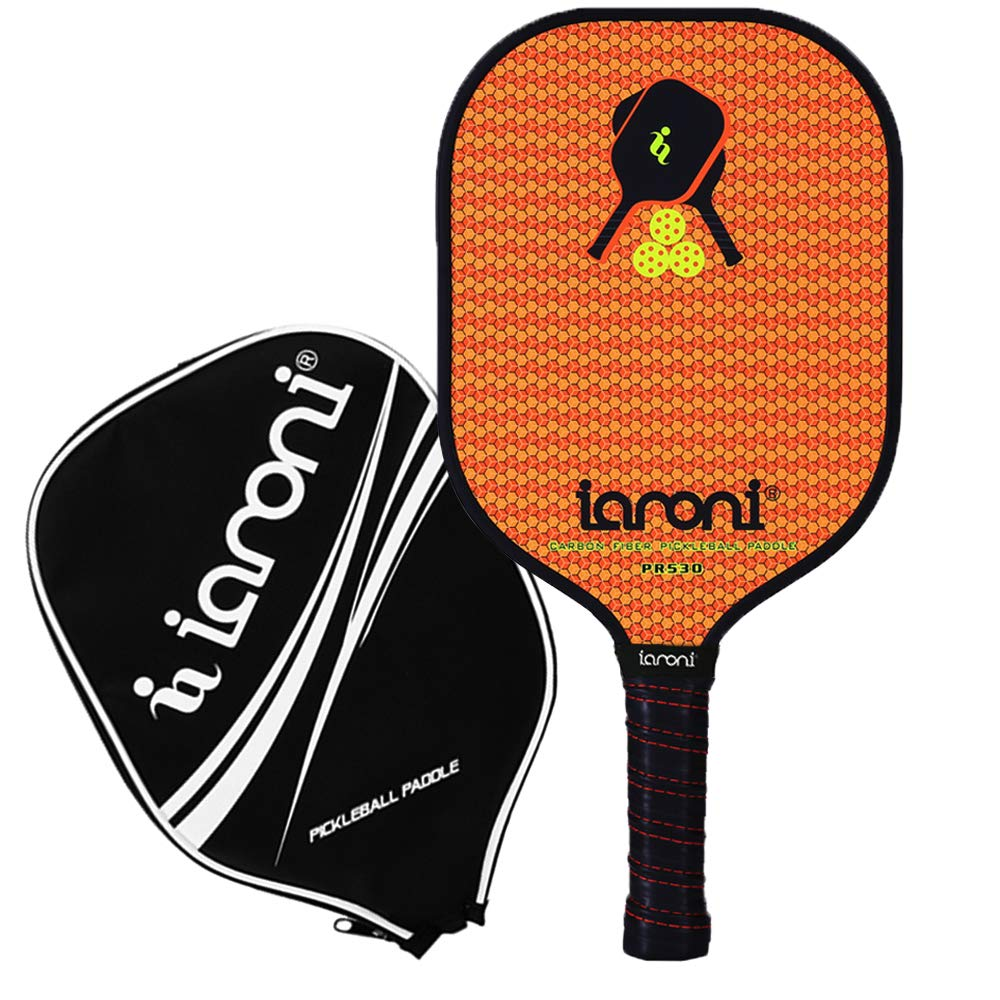 ianoni Pickleball Paddle, Graphite Carbon Fiber Pickleball Racket with Alu Honeycomb Core Lightweight Pickleball Racket with Bag for Beginner and Professional