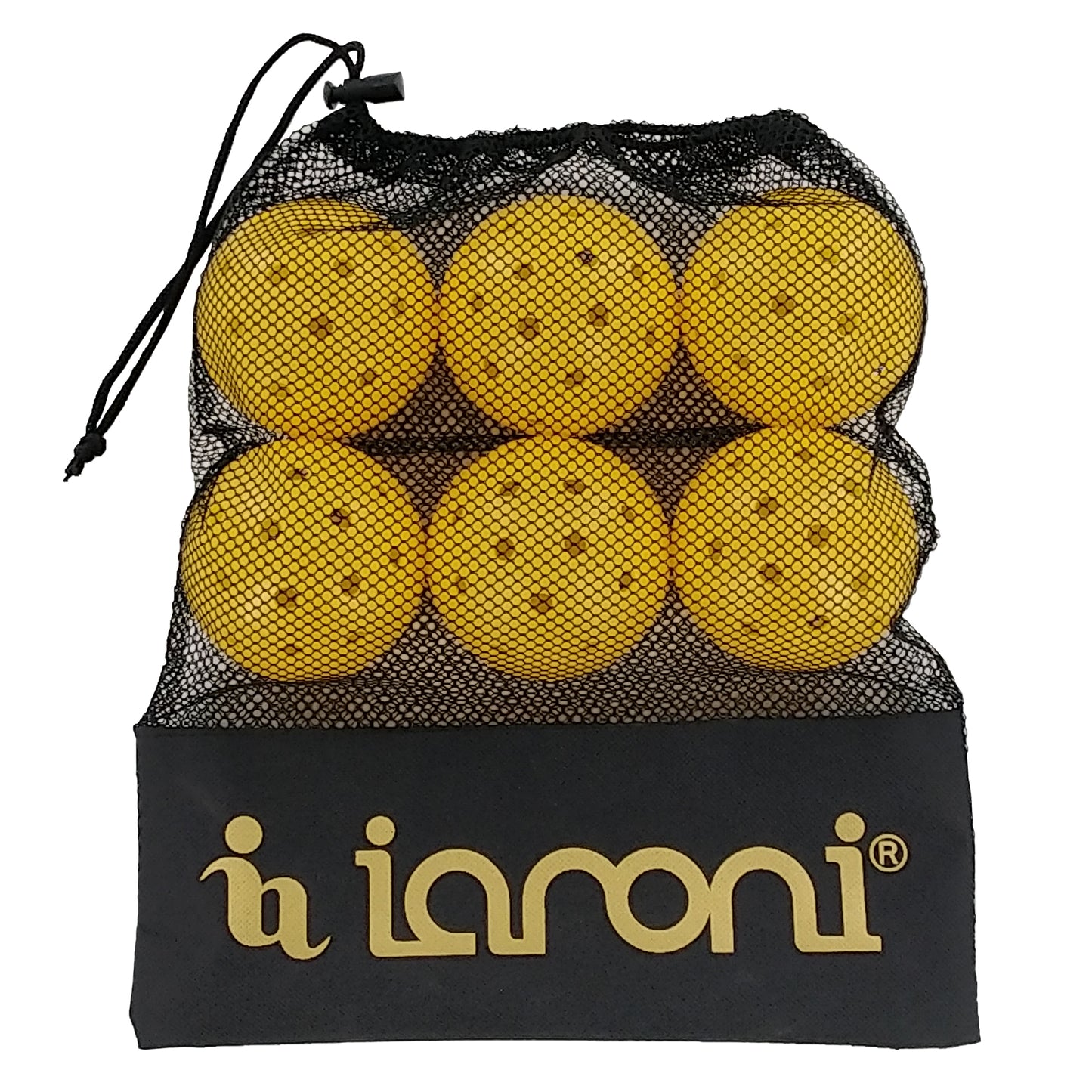 IANONI Pickleballs Outdoor Pick Balls Yellow Pack of 6 Sports Training Pickle Ball Professional Perfomance