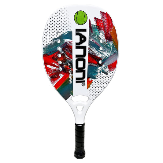 ianoni Beach Tennis Racket,Carbon Fiber Grit Face with EVA Memory Foam Core Beach Tennis Racket