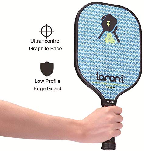 ianoni Pickleball Paddle, Graphite Carbon Fiber Pickleball Racket with Alu Honeycomb Core Lightweight Pickleball Racket with Bag for Beginner and Professional