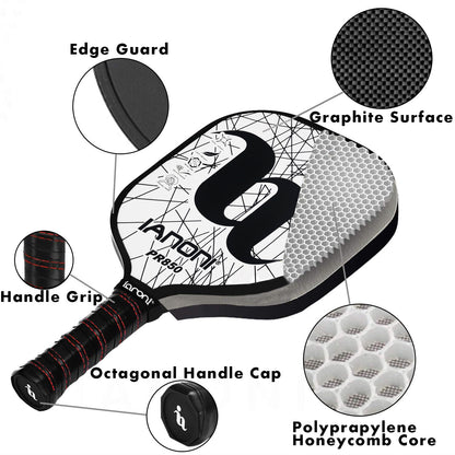 IANONI Pickleball Paddle Premium Lightweight Graphite Rackets Polyprapylene Honeycomb Core