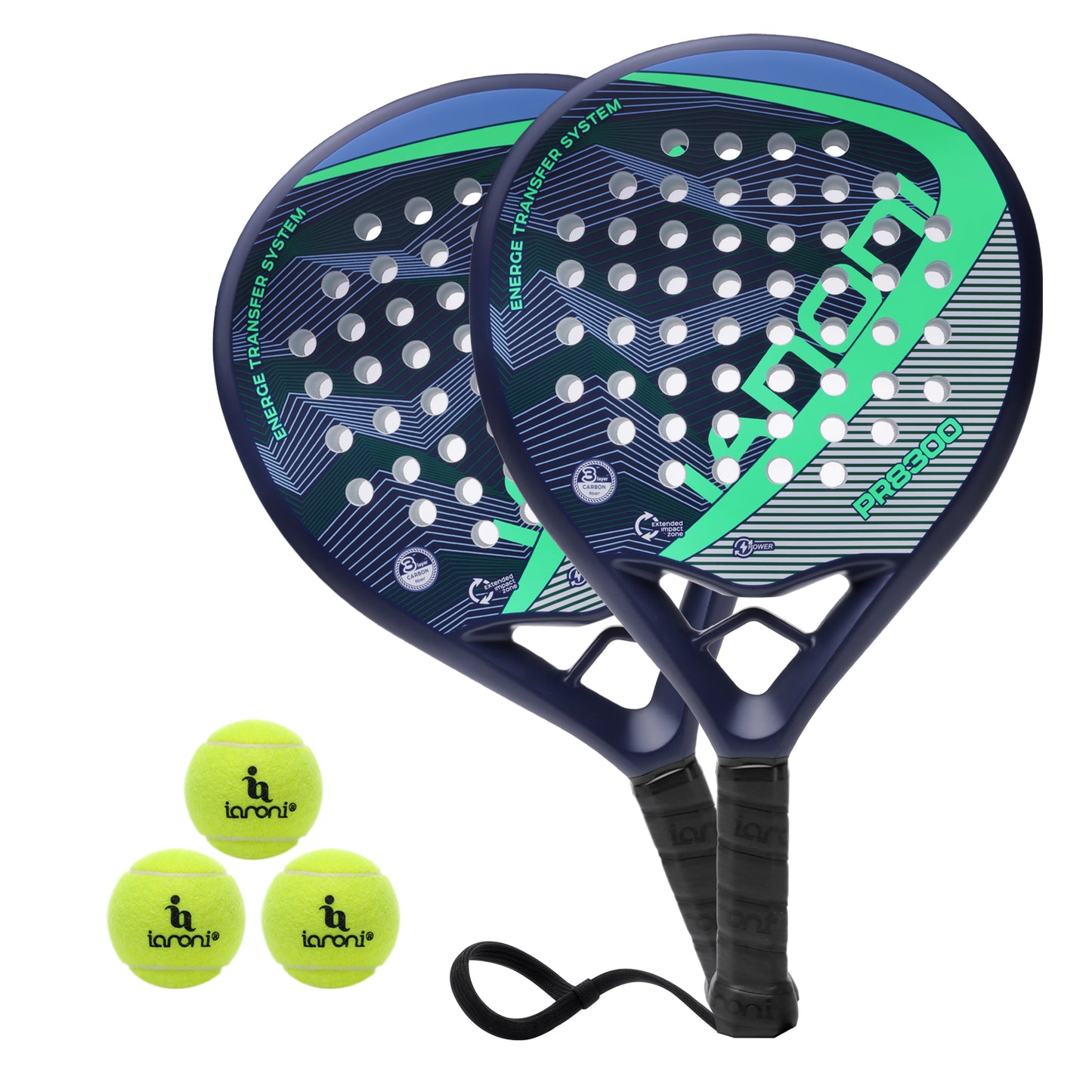 ianoni Paddle Tennis Racket Carbon Fiber Surface with EVA Memory Flex Foam Core POP Padle Racquts