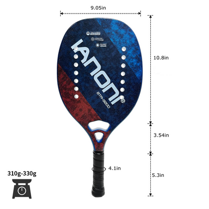ianoni Beach Tennis Racket,Carbon Fiber Grit Face with EVA Memory Foam Core Beach Tennis Racket