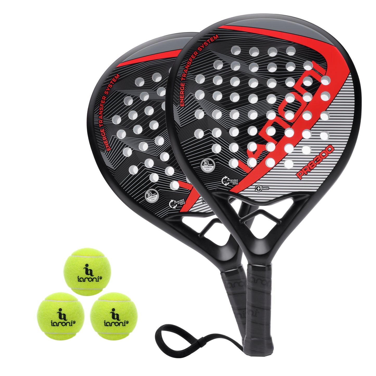 ianoni Paddle Tennis Racket Carbon Fiber Surface with EVA Memory Flex Foam Core POP Padle Racquts