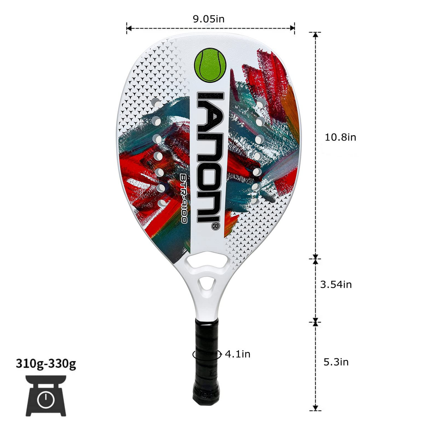 IANONI Beach Tennis Paddle Beach Tennis Racket Set Carbon Fiber with EVA Memory Foam Core Tennis Padel
