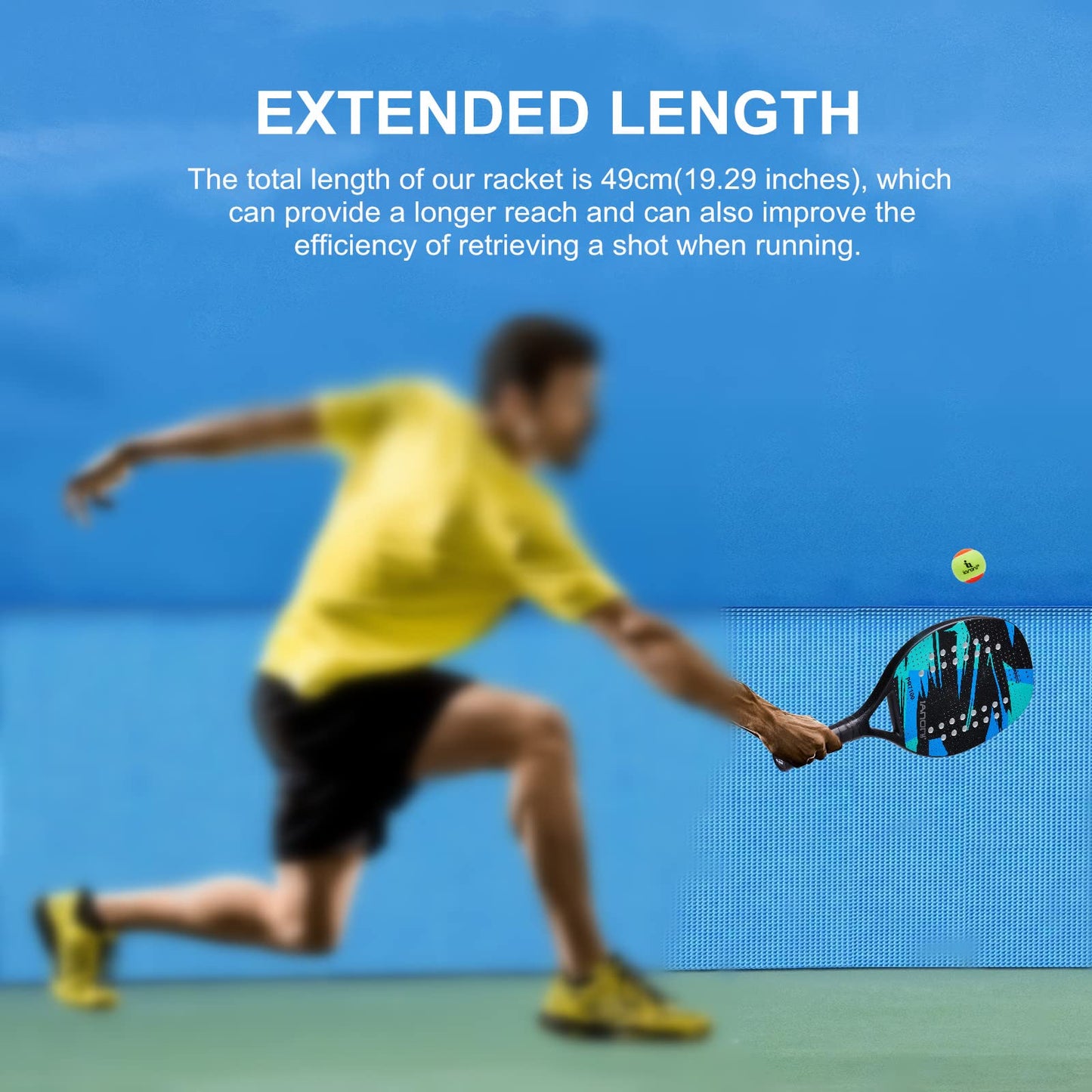 IANONI Beach Tennis Paddle Beach Tennis Racket Carbon Fiber with EVA Memory Foam Core Tennis Paddles