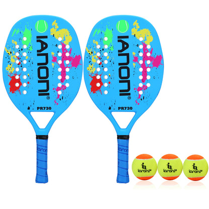 ianoni Beach Tennis Racket,Carbon Fiber Grit Face with EVA Memory Foam Core Beach Tennis Racket-2 rackets
