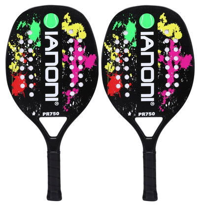 ianoni Beach Tennis Racket,Carbon Fiber Grit Face with EVA Memory Foam Core Beach Tennis Racket