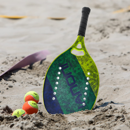 ianoni Beach Tennis Racket,Carbon Fiber Grit Face with EVA Memory Foam Core Beach Tennis Racket
