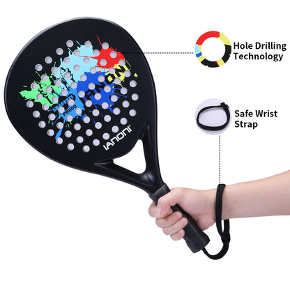 Paddle Tennis Racket Carbon Fiber Surface with EVA Memory Flex Foam Core POP Paddle Rackets-2 Paddle