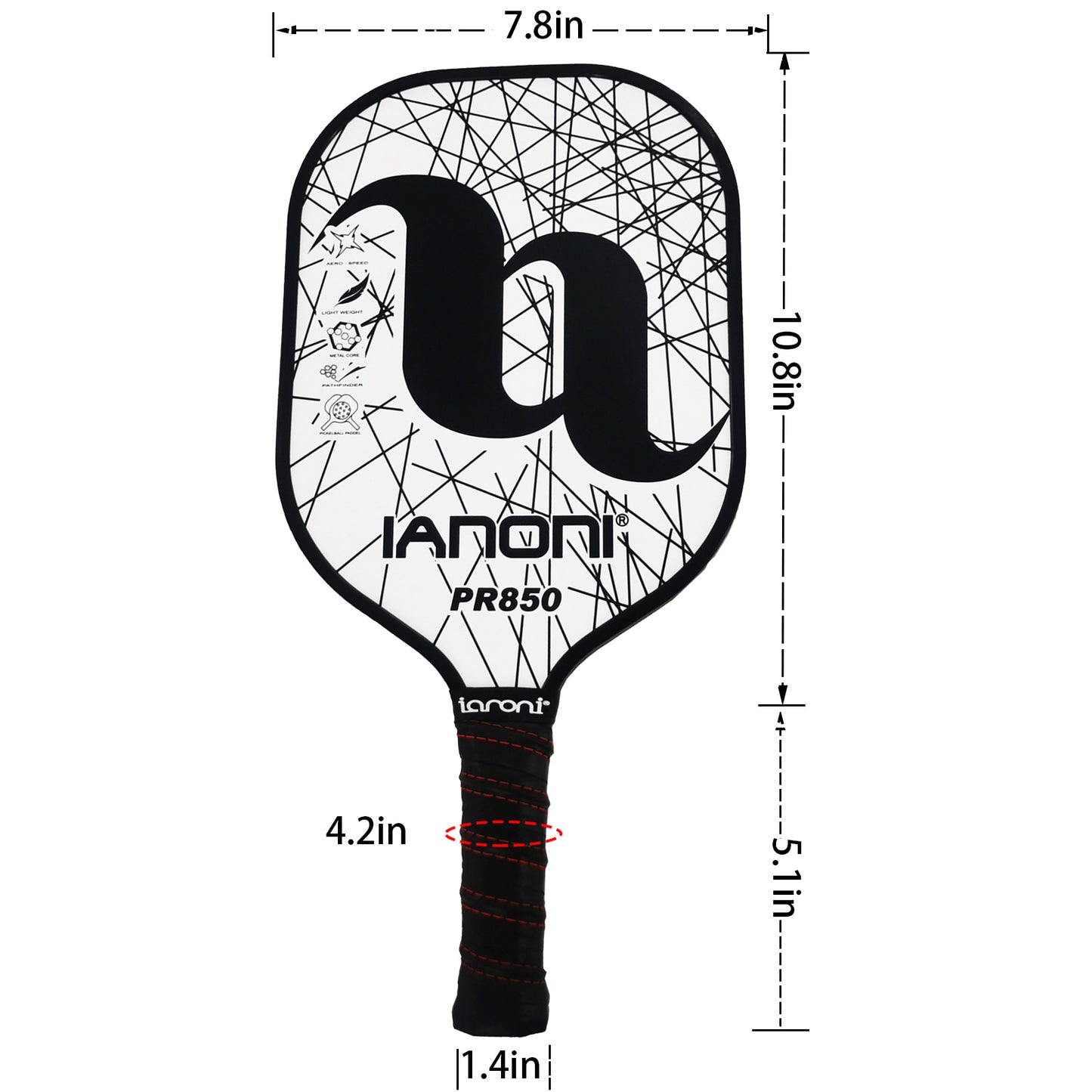 IANONI Pickleball Paddle Premium Lightweight Graphite Rackets Polyprapylene Honeycomb Core