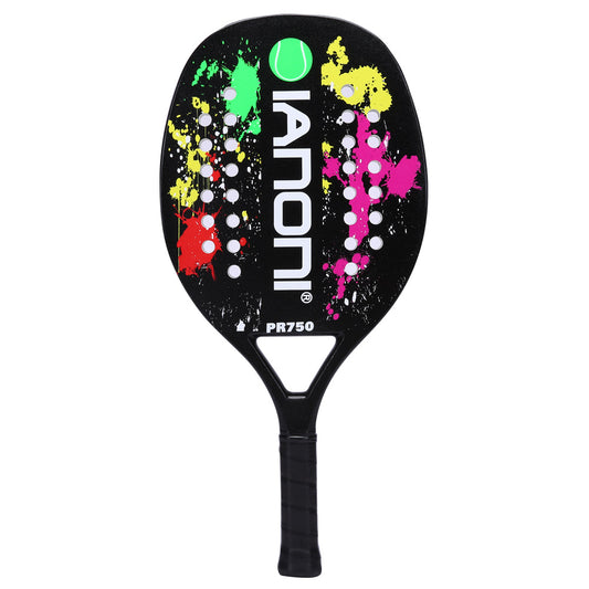 ianoni Beach Tennis Racket,Carbon Fiber Grit Face with EVA Memory Foam Core Beach Tennis Racket