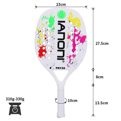 ianoni Beach Tennis Racket,Carbon Fiber Grit Face with EVA Memory Foam Core Beach Tennis Racket-2 rackets