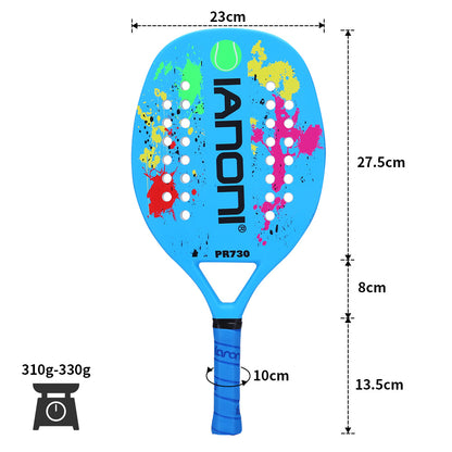 ianoni Beach Tennis Racket,Carbon Fiber Grit Face with EVA Memory Foam Core Beach Tennis Racket-2 rackets