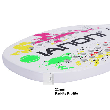 ianoni Beach Tennis Racket,Carbon Fiber Grit Face with EVA Memory Foam Core Beach Tennis Racket-2 rackets